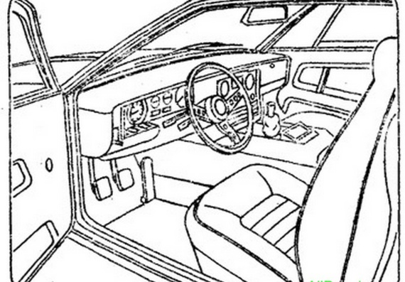 Maserati Hamsin - drawings (drawings) of the car